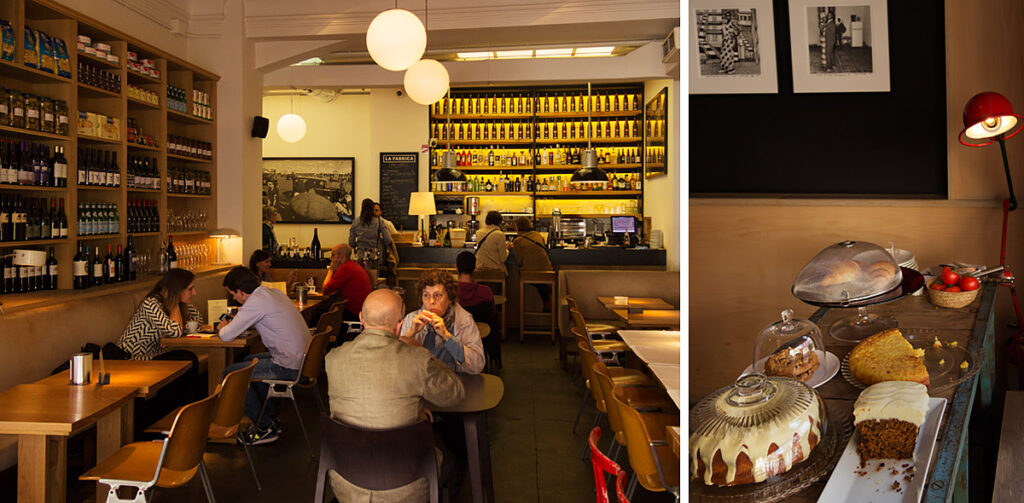 Cafeen og restauranten på La Fábrica i Madrid