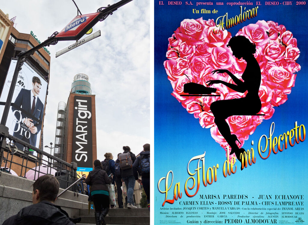 Discover film director Pedro Almodóvar's Madrid - The Flower of My Secret is filmed in Plaza Callao