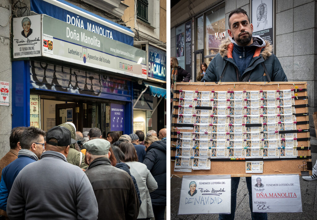 Jul i Madrid: Lotterikuponerne til det store julelotteri skal købes hos Doña Manolita i Madrid.