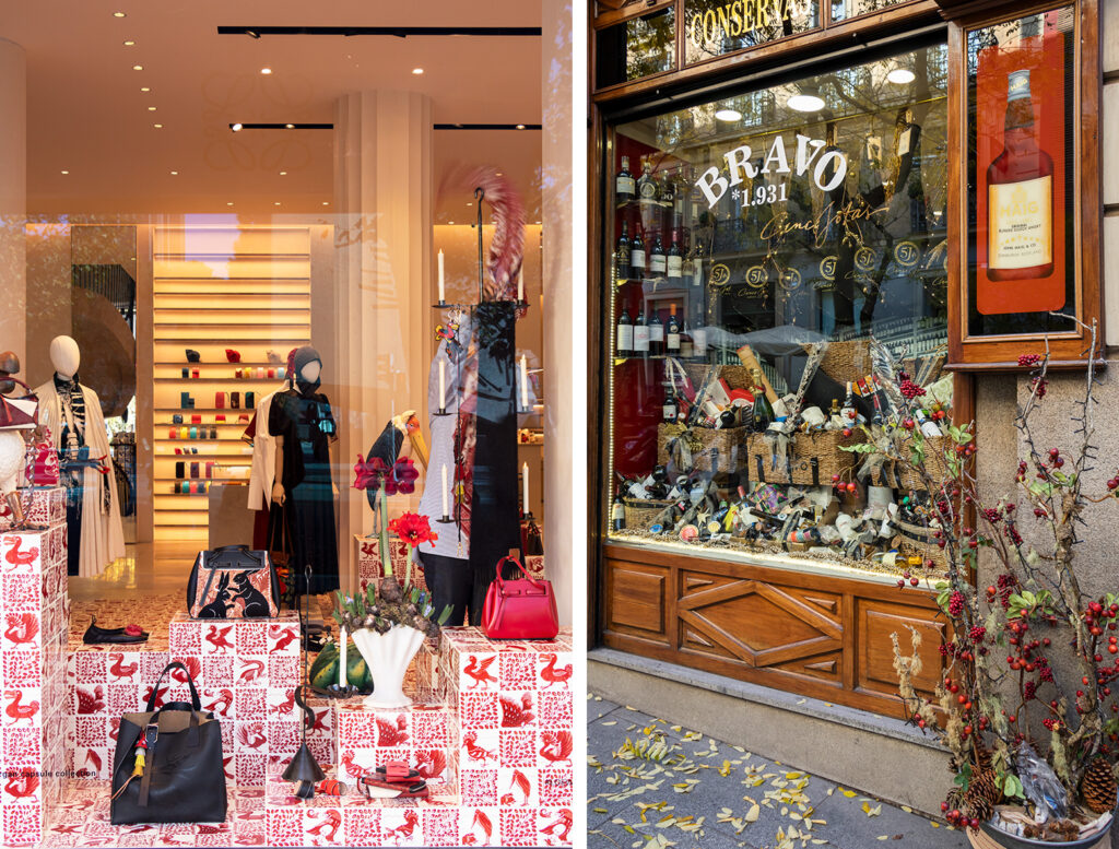 Butikkerne i Madrids Salamanca-kvarter er smukt julepyntede