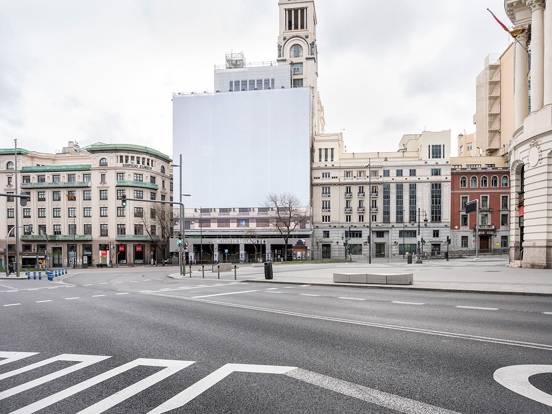 Fravær af mennesker i Madrid under corona-nedlukningen: Foto: Eduardo Nave