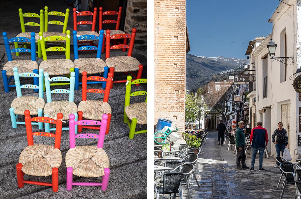 En los pequeños pueblos de Aplujarra se venden sillas de mimbre hechas a mano.
