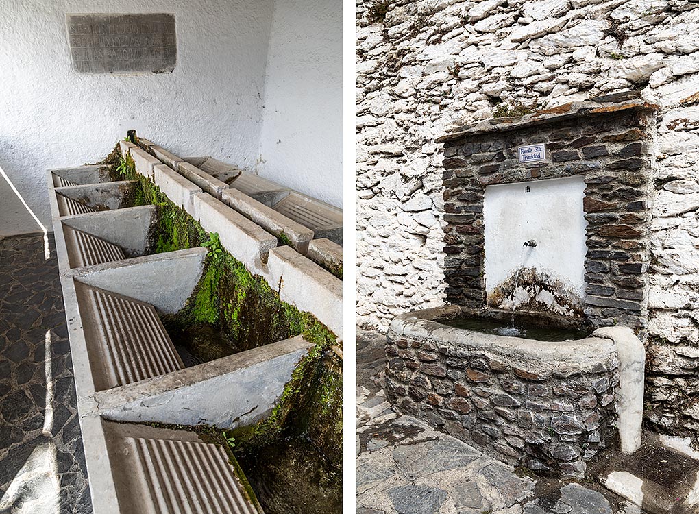 Antiguos lavaderos y fuentes de Bubión en la Alpujarra.