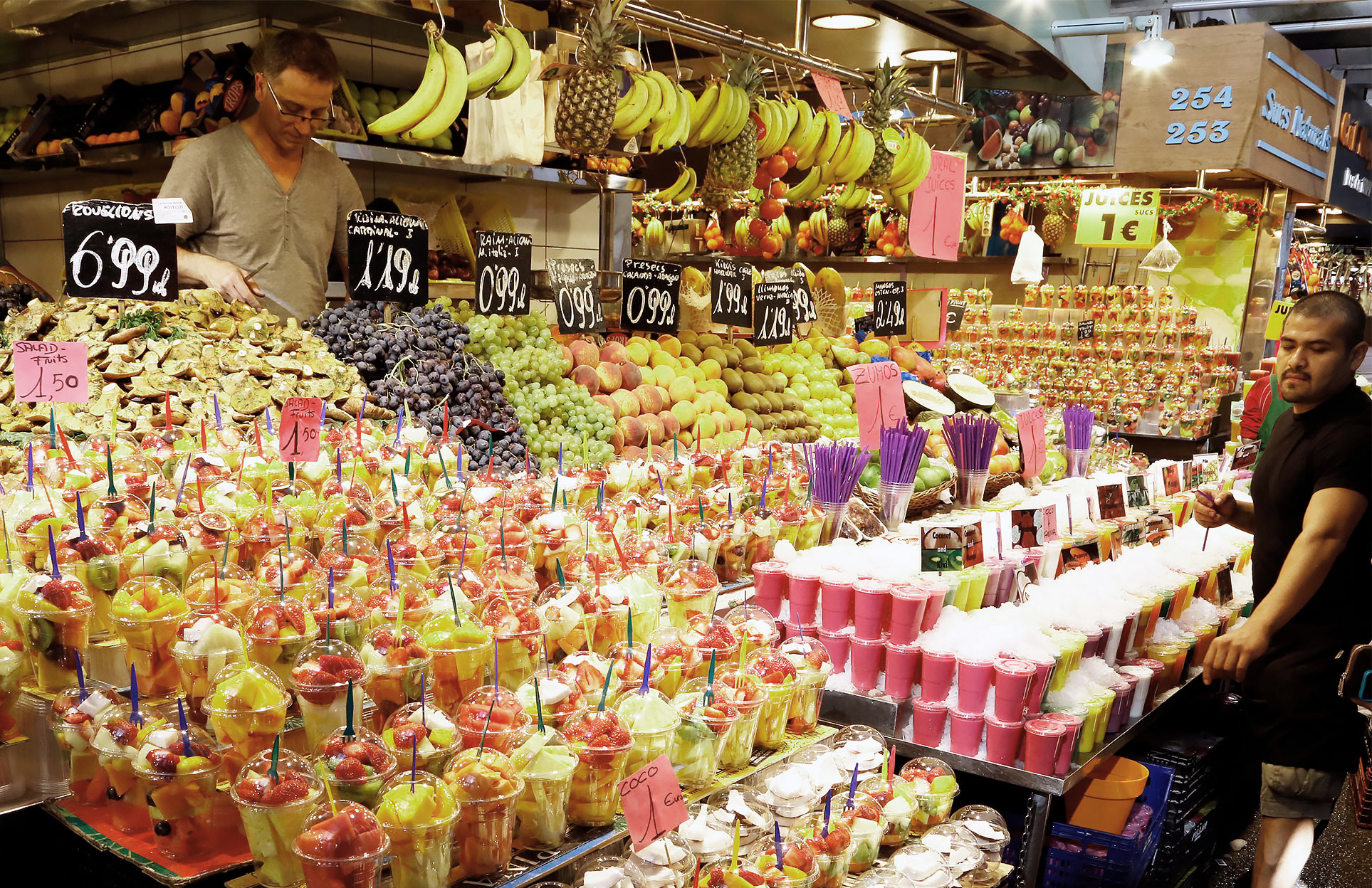 Barcelona's famous food market La Bouqueria