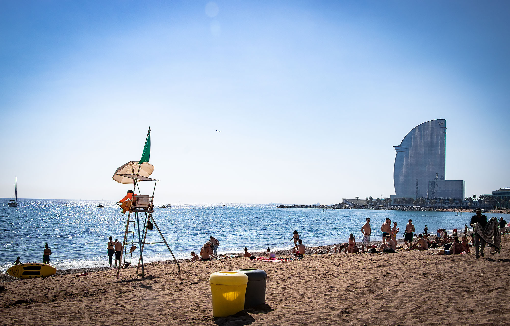 Barceloneta beach in Barcelona.