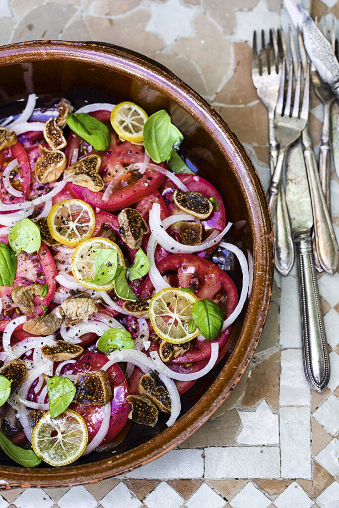 Tomato fig salad with lemon