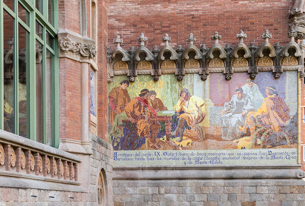 Detaljer fra hospitalet Sant Pau i Barcelona
