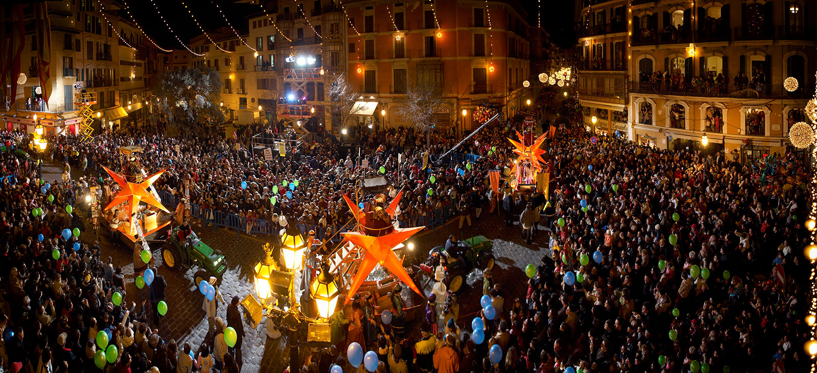 Helligtrekonger med parade i Palma på Mallorca. 