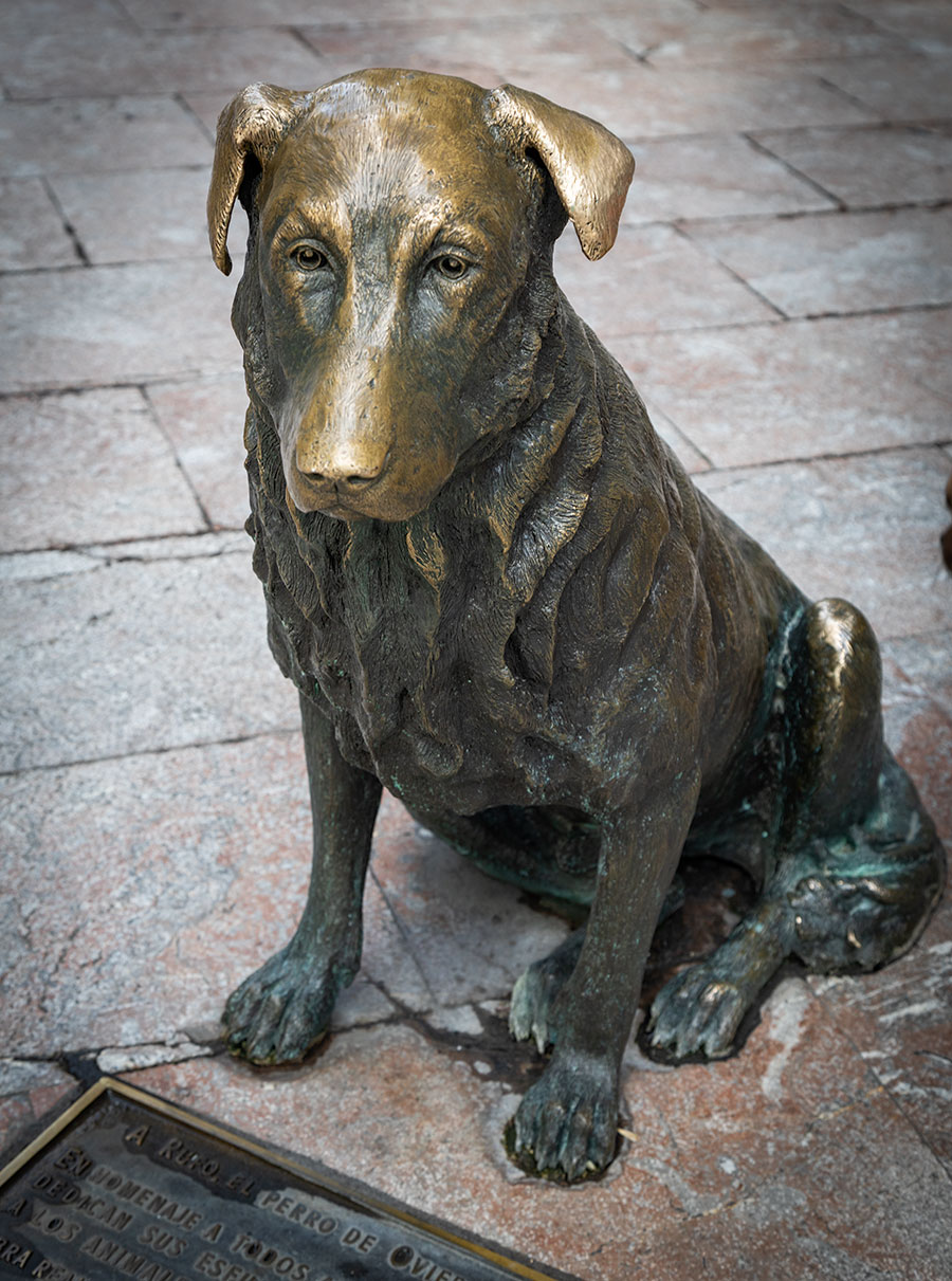 La escultura de Rufo se construyó en Oviedo porque el perro era el más querido de la ciudad.