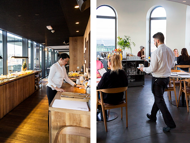 Man spiser godt på Dear Hotel Madrids restaurant på øverste etage.