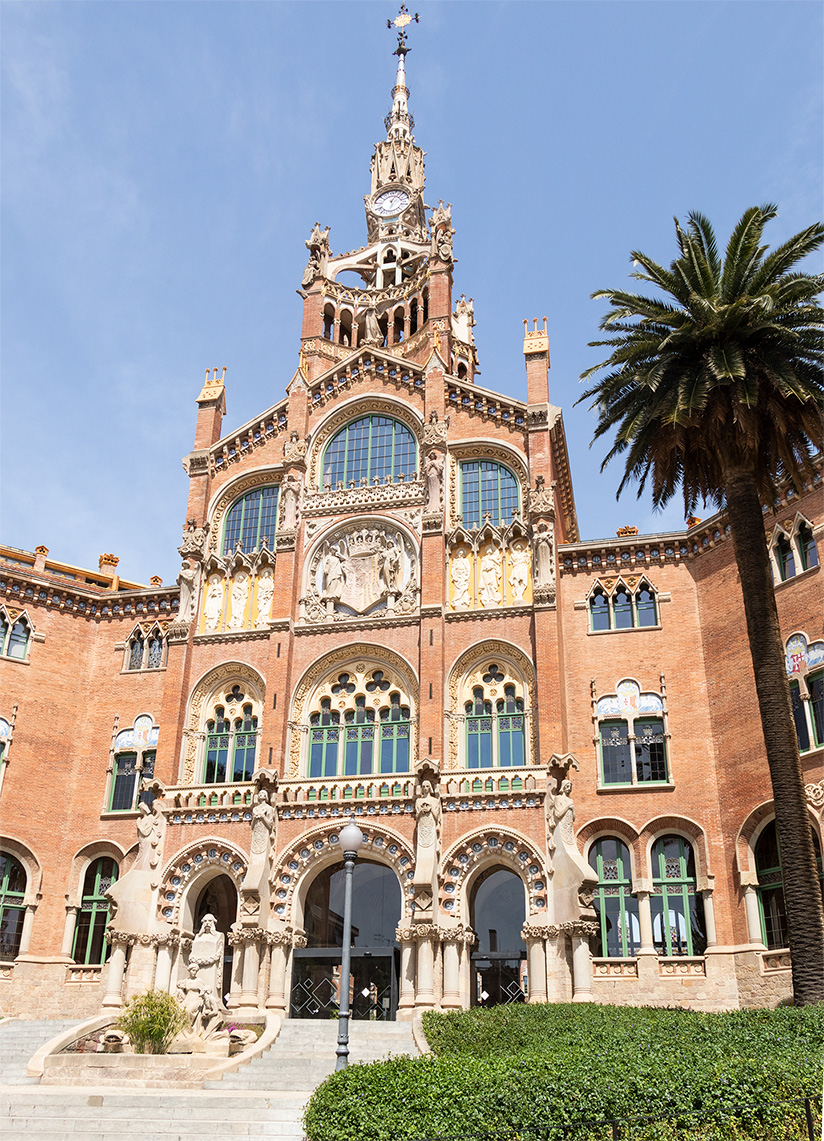 Det smukke tidligere hospital Sant Pau Recinte Modernista i Barcelona.