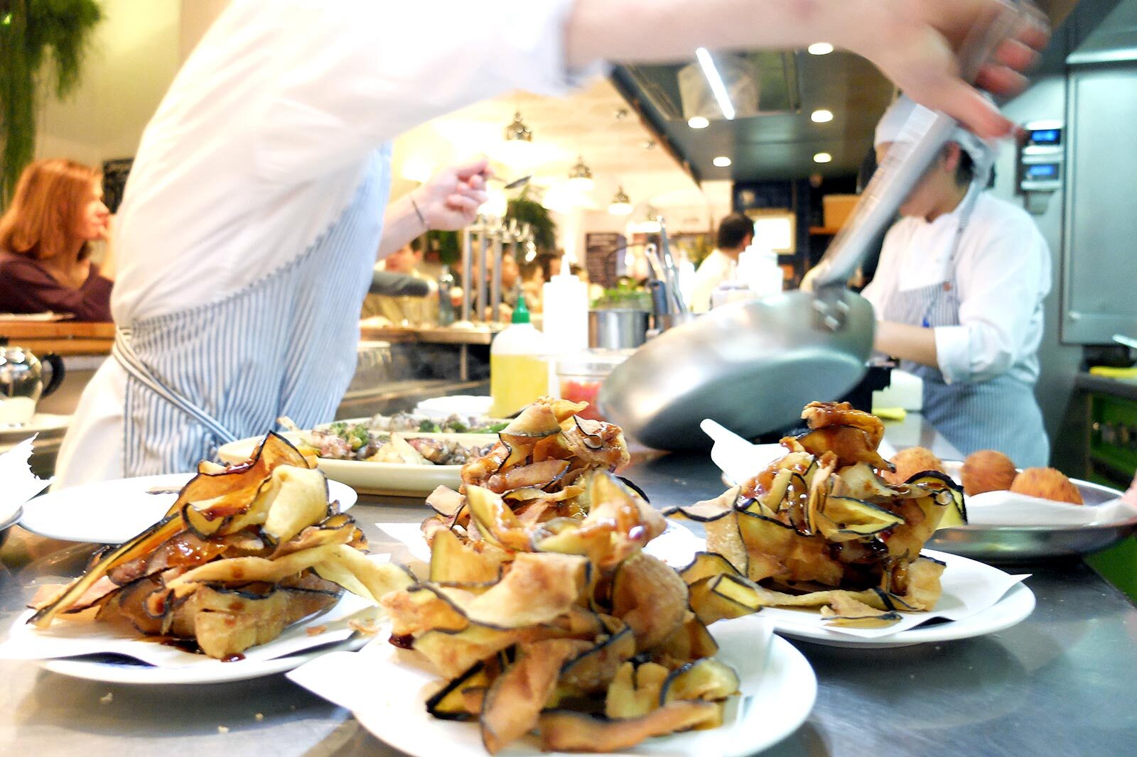 Opskrift på stegte auberginer med honning.